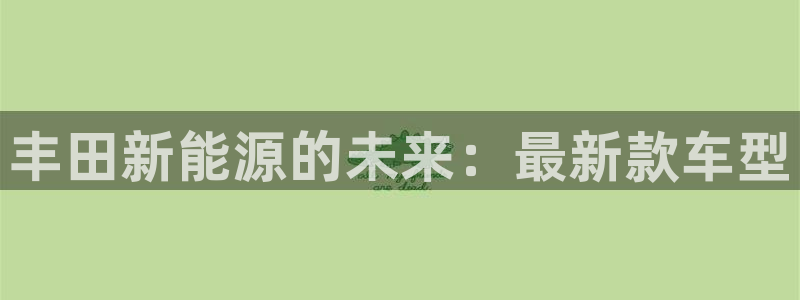 武汉摩根众睿娱乐:丰田新能源的未来:最新款车型