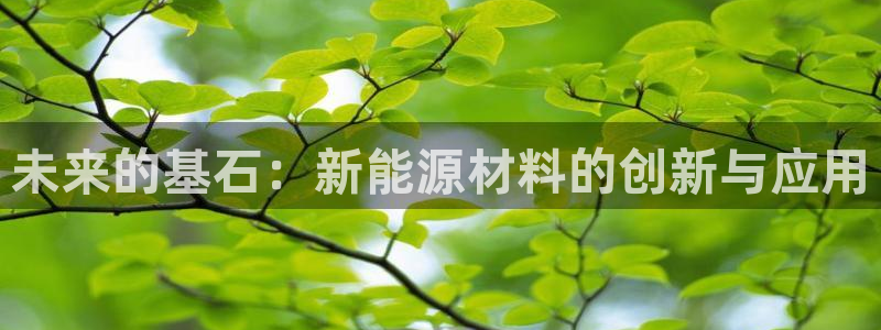 摩根娱乐电玩:未来的基石:新能源材料的创新与应用